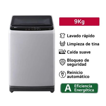 LAVADORA LG WT9GL 9KG GRIS LAVADO RÁPIDO CARGA SUPERIOR