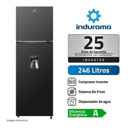 REFRIGERADORA INDURAMA RI-389DNI 246 LITROS NEGRO TOP FREEZER NO FROST