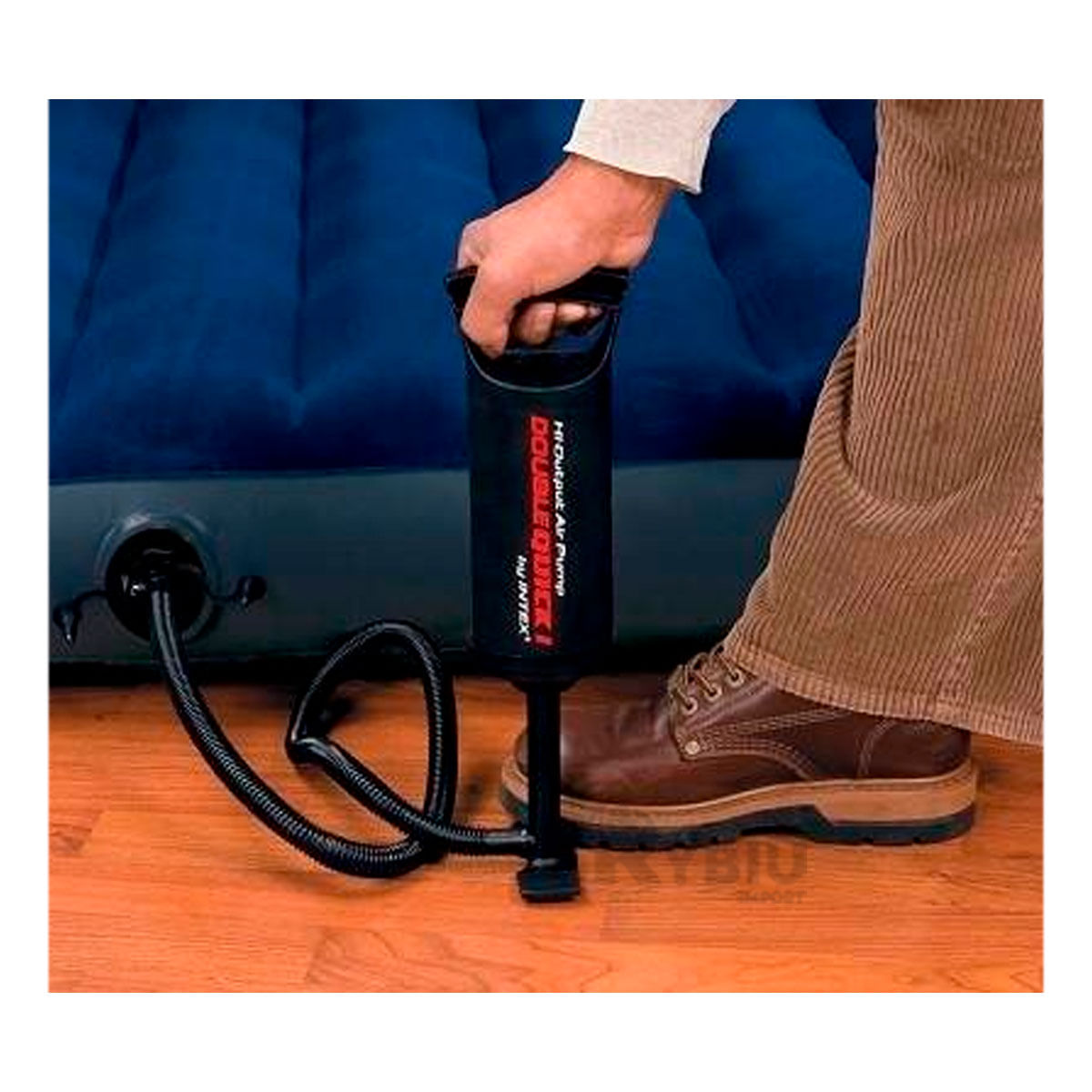 Inflador Manual con Mangera de 14 Pulgadas Negro