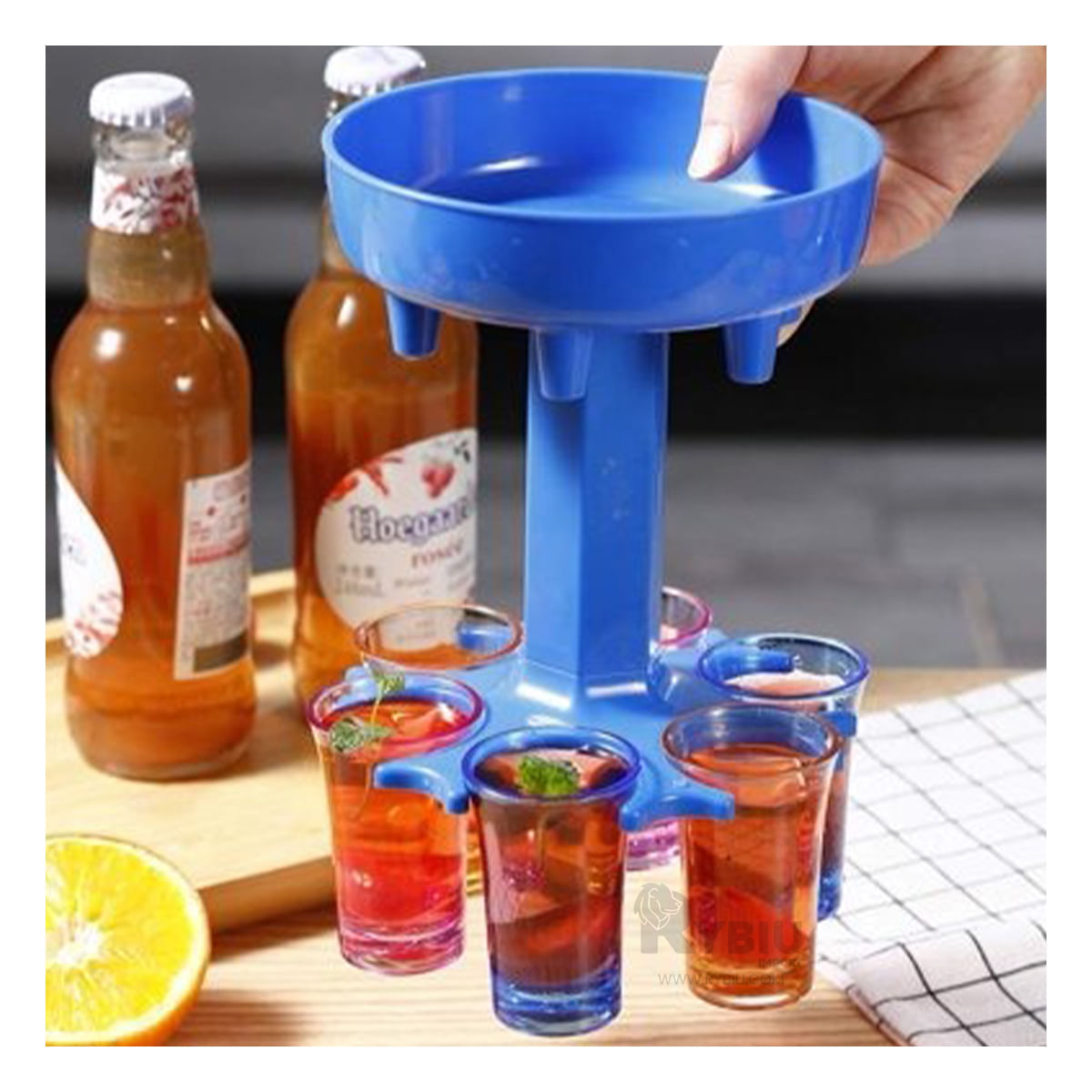 Dispensador de Bebidas en Color Celeste Y+Stickers