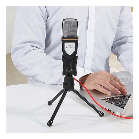 Microfono para PC más Tripode en Color Negro