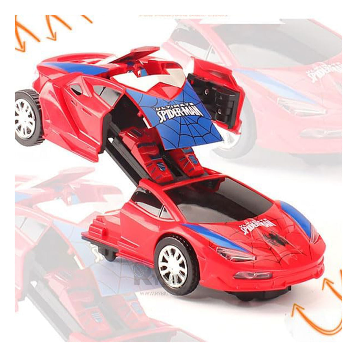 Carro Didactico para Niños de Spider en Tono Rojo Y+Stickers