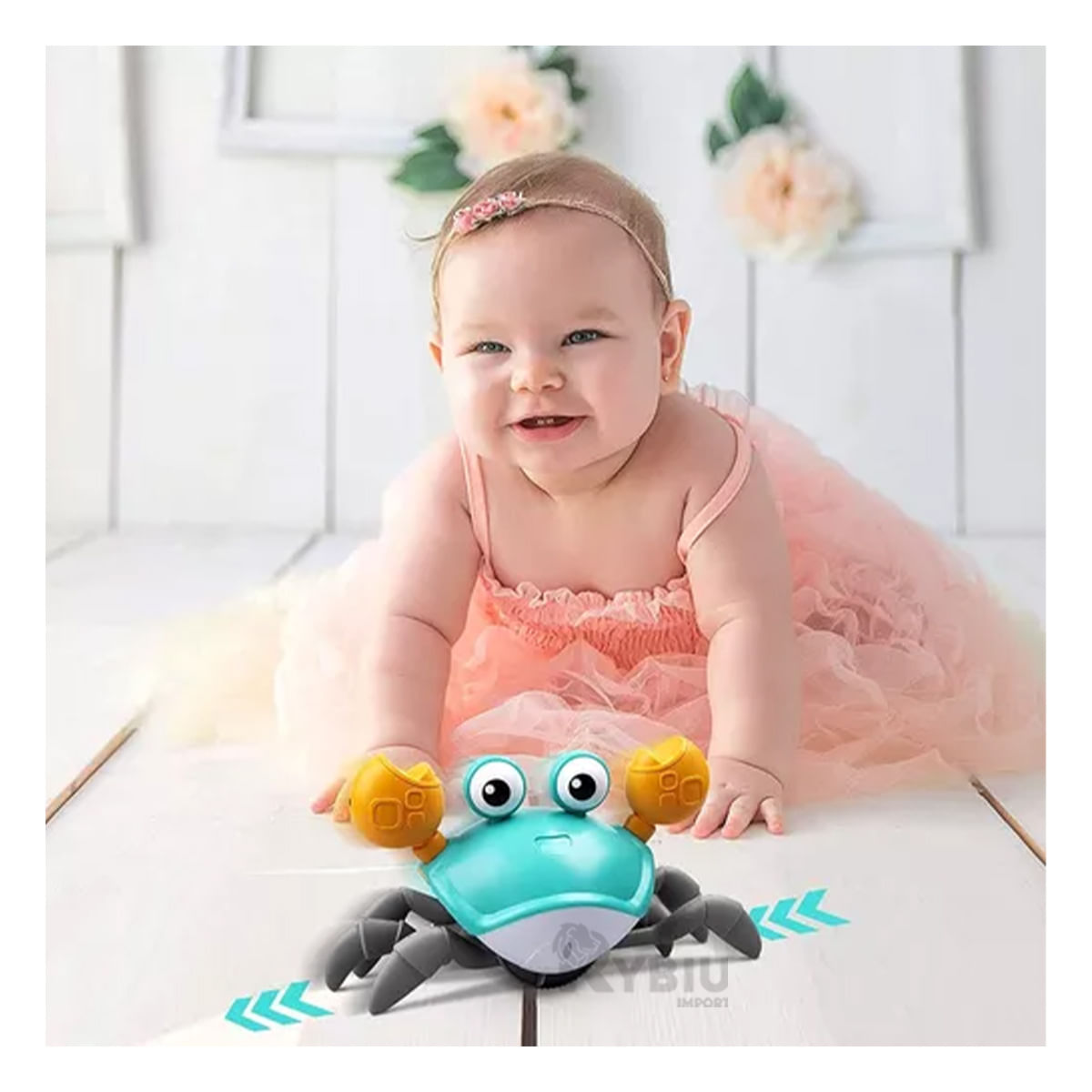 Cangrejo de Baño a Cuerda de Color Celeste Y+Agendita