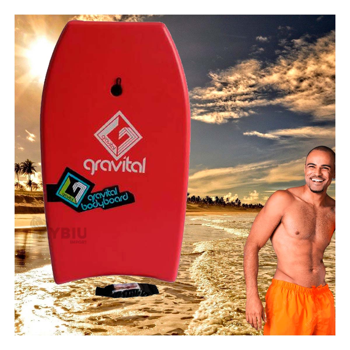 Bodyboard Deportivo Practico de Color Rojo Y+Papel de Regalo