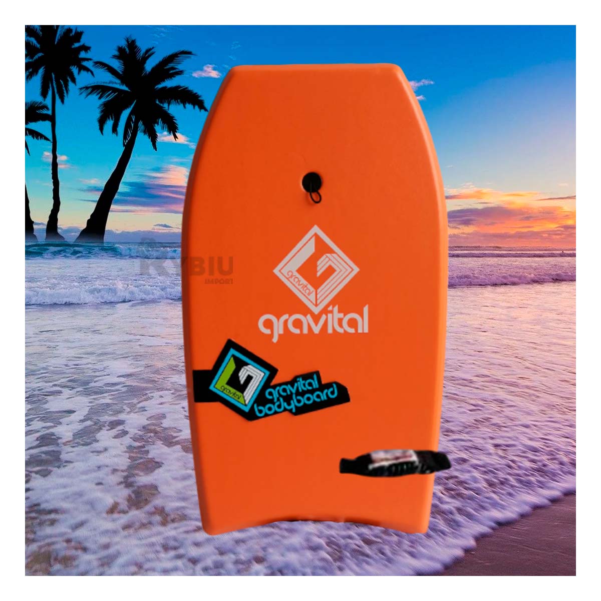 Bodyboard Dinamico para Deportes Acuaticos en Anaranjado