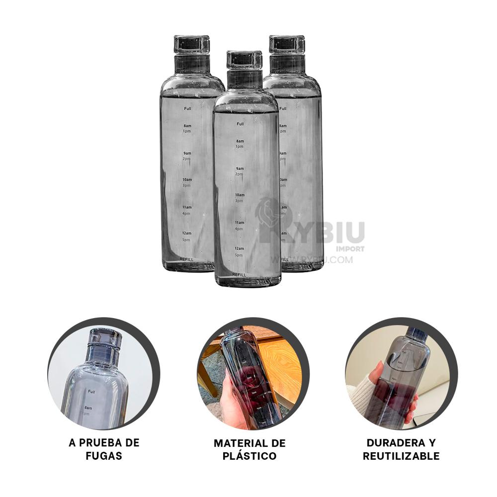 Contenedor Duro de Agua de 500 ml Negro Y+Regalo Stickers