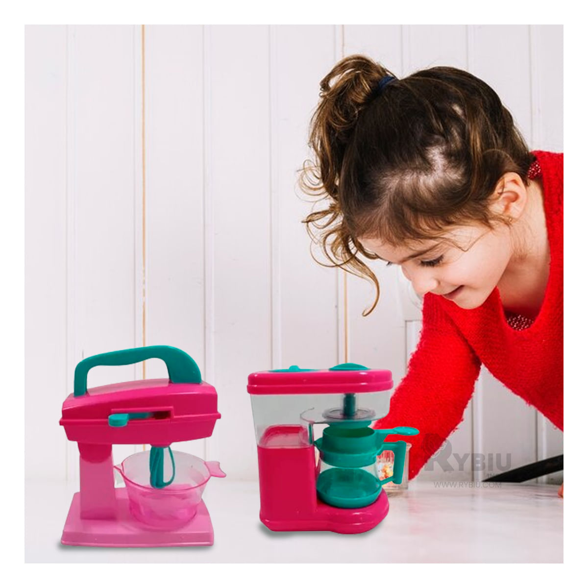 Set de Cocina Juguete Cafetera de Color Rosado