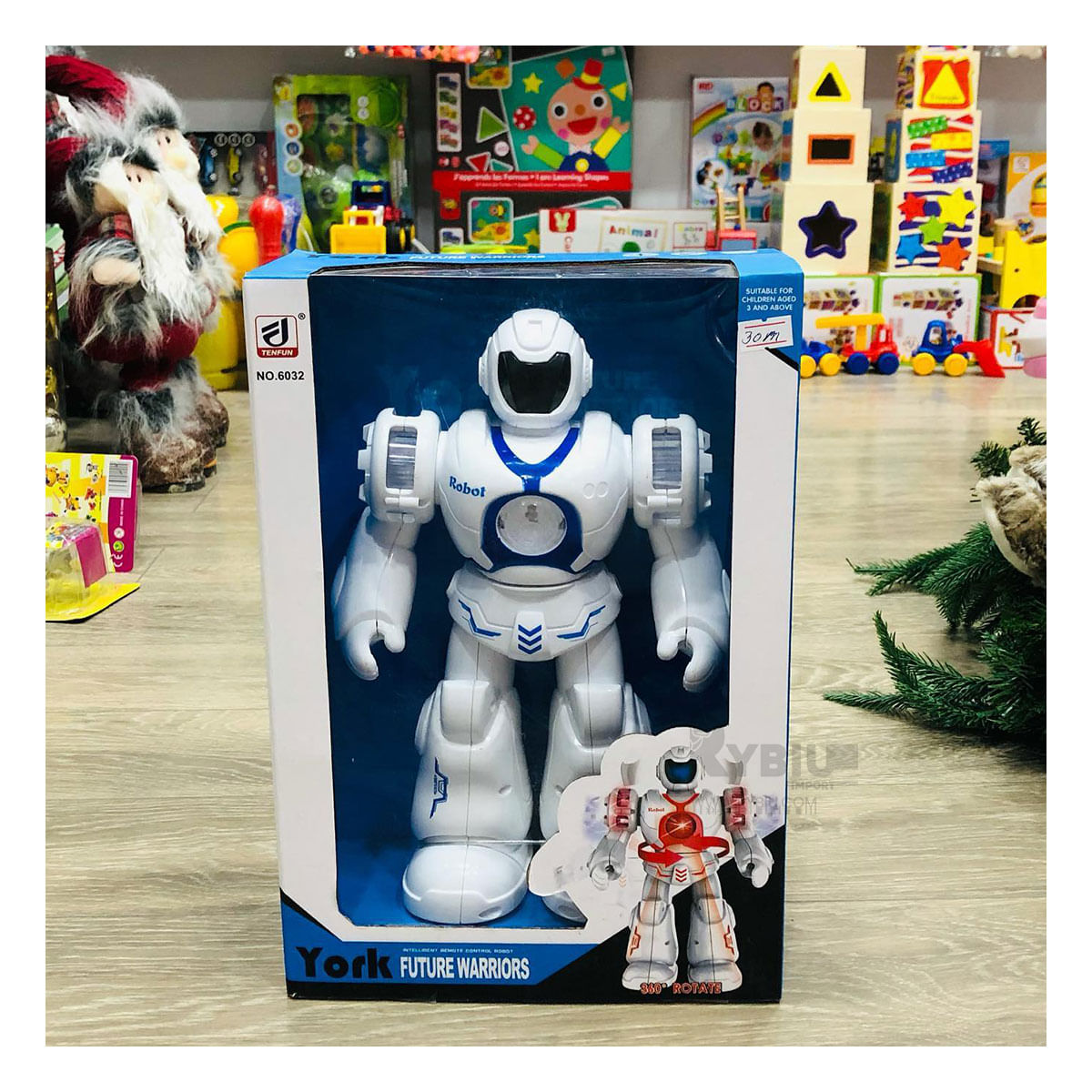 Robot con Camino Automatico en Color Azul Y+Papel de Regalo