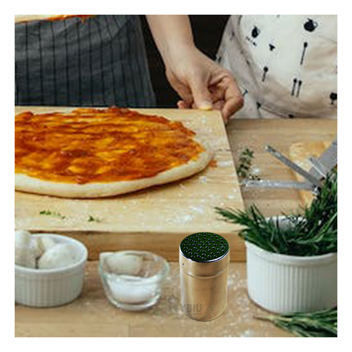 Salero Sofisticado para la Mesa de Metal Y+Stickers