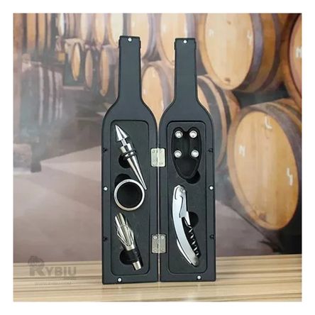 Set de sacacorchos para Botellas en Negro Y+Papel de Regalo Set de sacacorchos para Botellas en Negro Y+Papel de Regalo