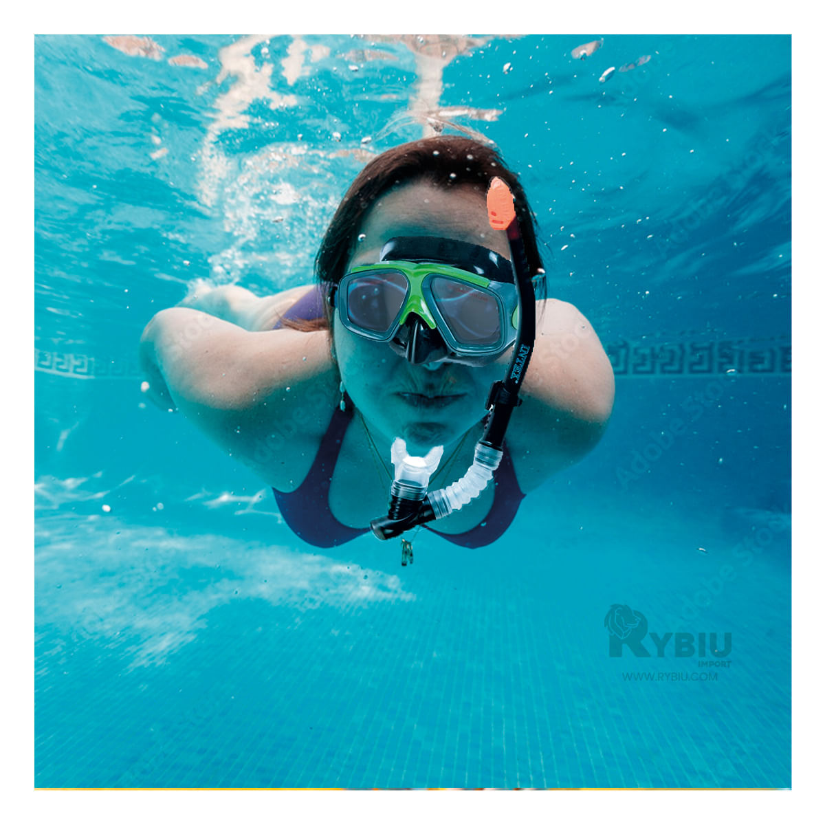 Set de Equipo para Bucear en Verde Y+Papel de Regalo