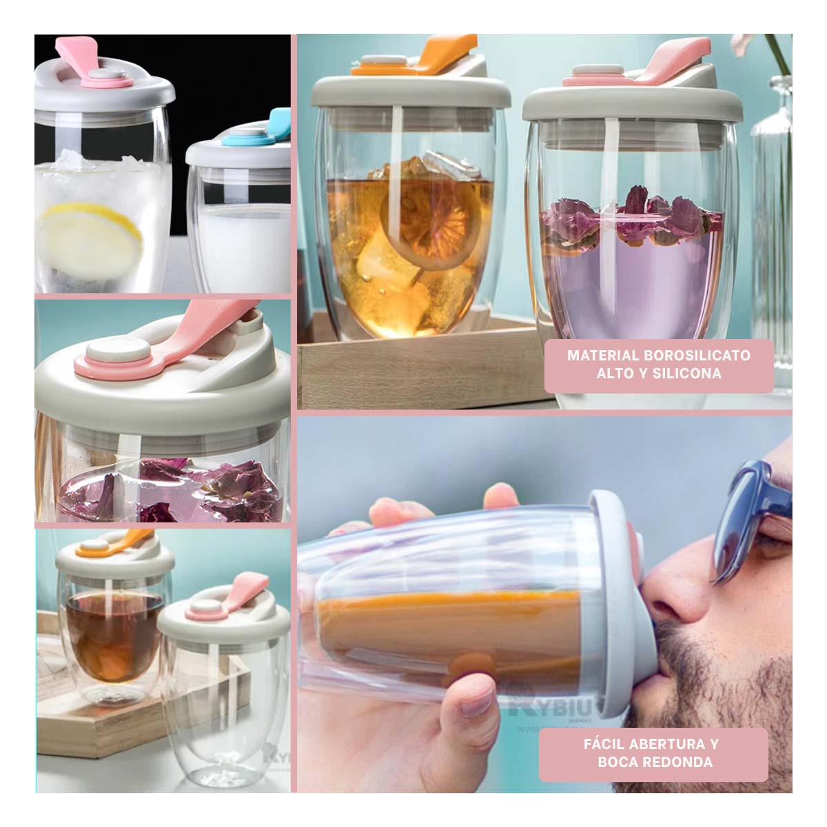 Recipiente Concentrado en Plomo y Rosado Y+Post-it adhesivos