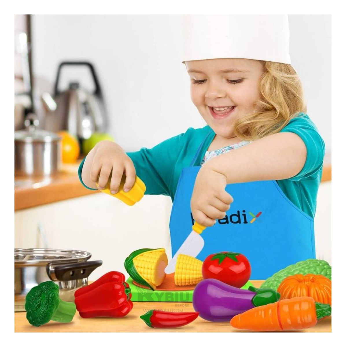 Pack de Verduras con Tabla de Picar Didactico Multicolor