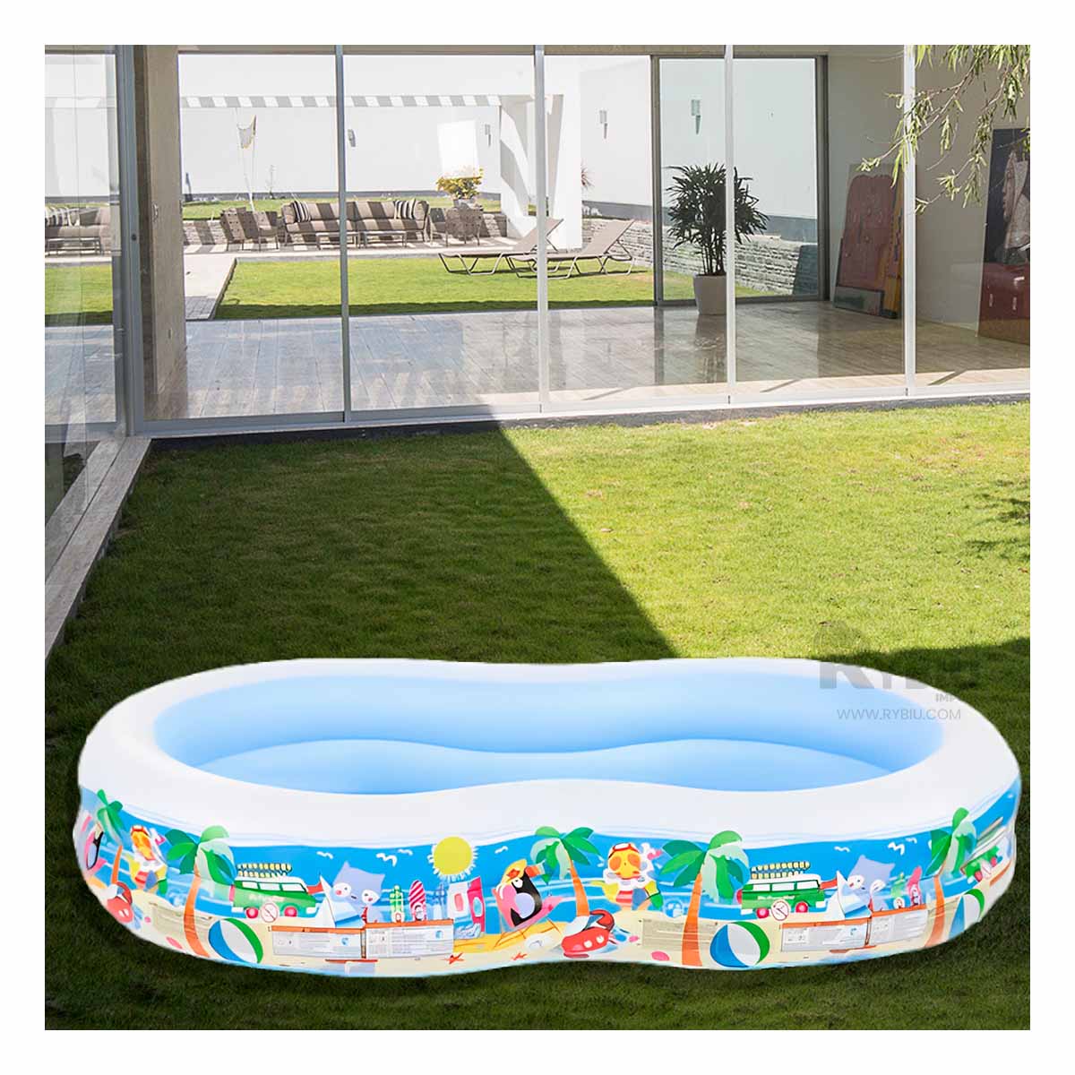 Piscina para Niños Forma Ovalada Multicolor Y+Agendita