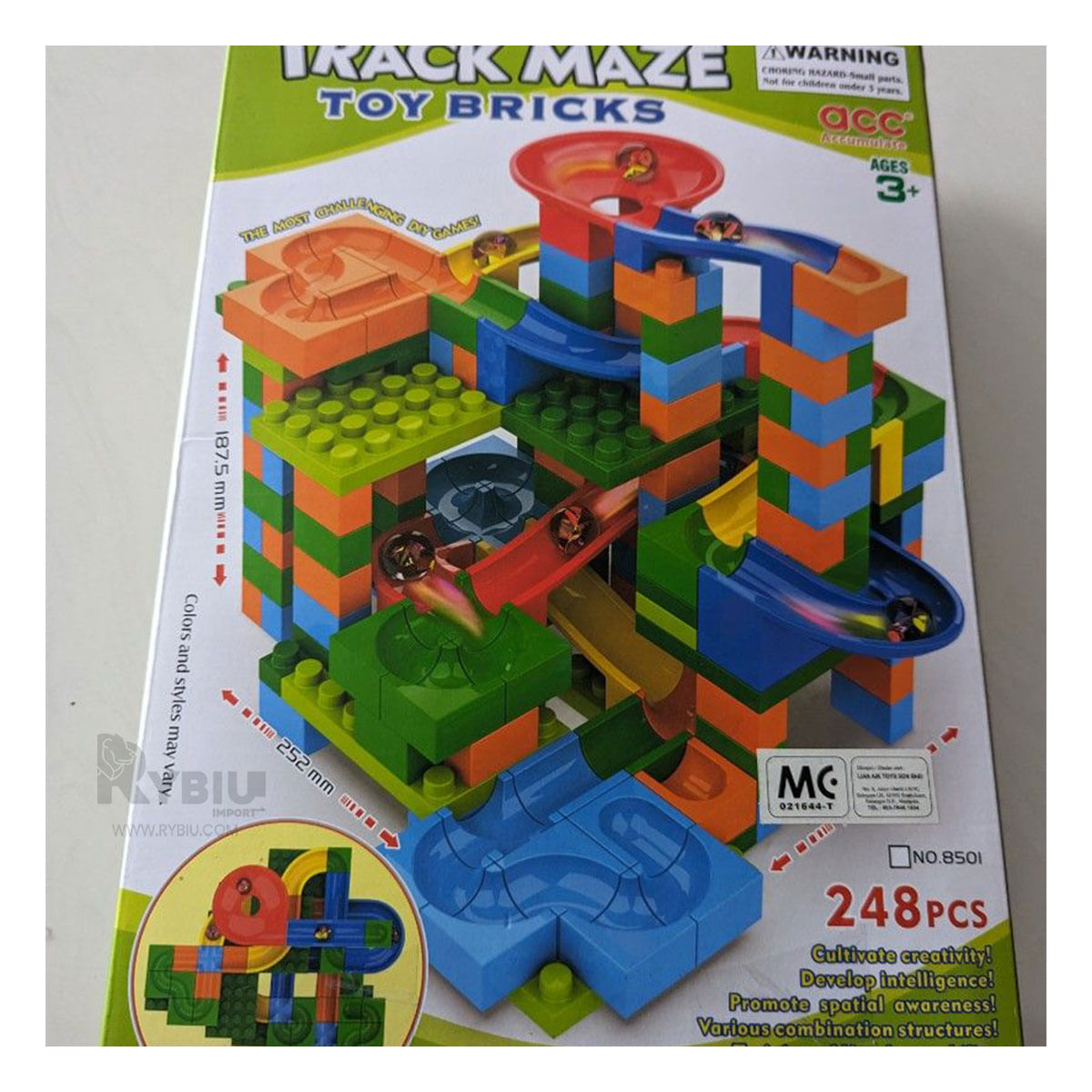 Pista de Canicas con 248 Piezas para Armar con Color Verde