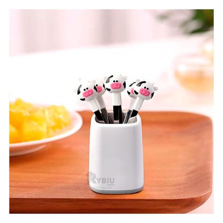 Tenedor Resistente de Diseño de Vaca Y+Papel de Regalo