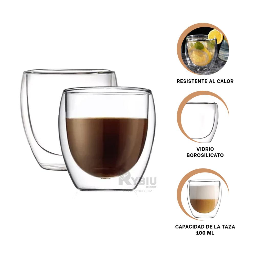 Vaso Util de Doble Capa 100ML Sin Asa Y+Banderitas Adhesivas