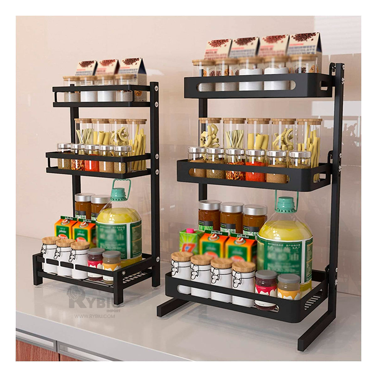 Organizador de Especies para el Hogar de Color Negro