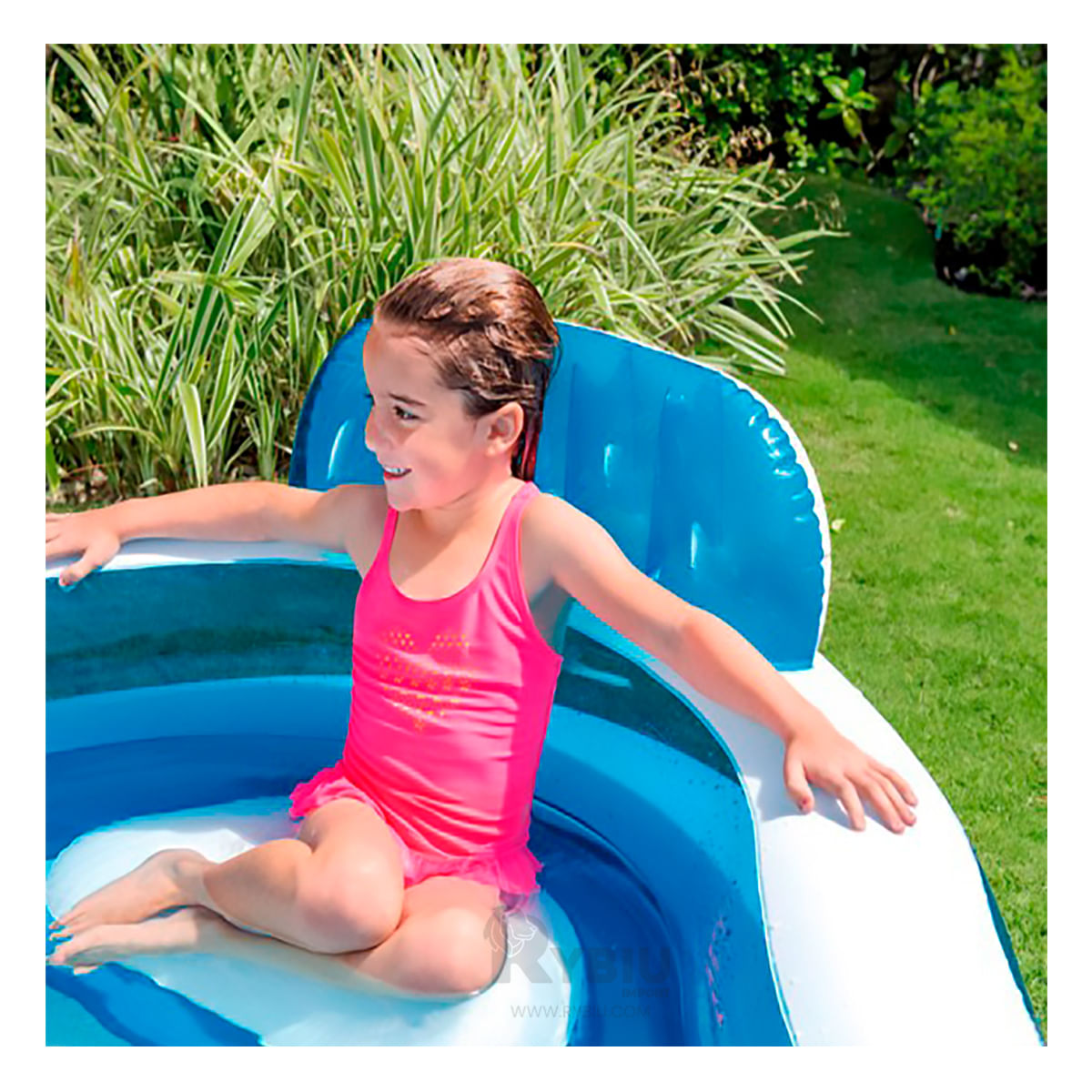 Piscina Inflable con Asientos Multicolor Y+Papel de Regalo
