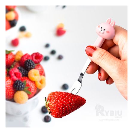 Tenedor Util para el Uso Familiar Diseño de Conejo Rosado