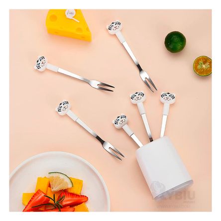 Tenedor Util para el Uso Familiar con Diseño de Tigre Blanco Tenedor Util para el Uso Familiar con Diseño de Tigre Blanco