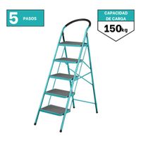 Escalera Tubular de Acero 5 Pasos Soporta 150kg Total THLAD09051