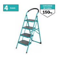 Escalera Tubular de Acero 4 Pasos Soporta 150kg Total THLAD09041