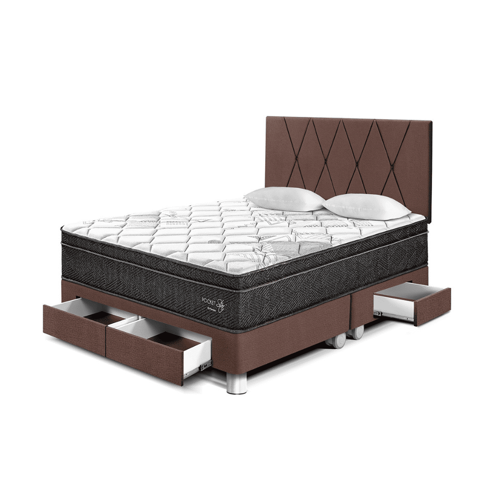 Dormitorio Paraíso Pocket Star con Cajones con Loft Queen Chocolate