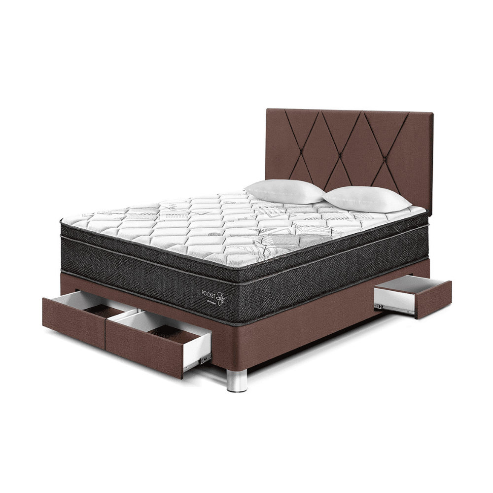 Dormitorio Paraíso Pocket Star con Cajones con Loft 2 plazas Chocolate