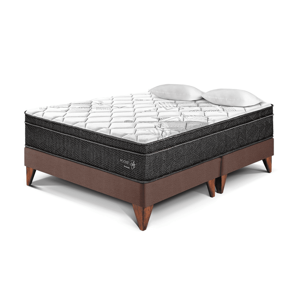 Cama Europea Pocket Star Queen Chocolate Paraiso