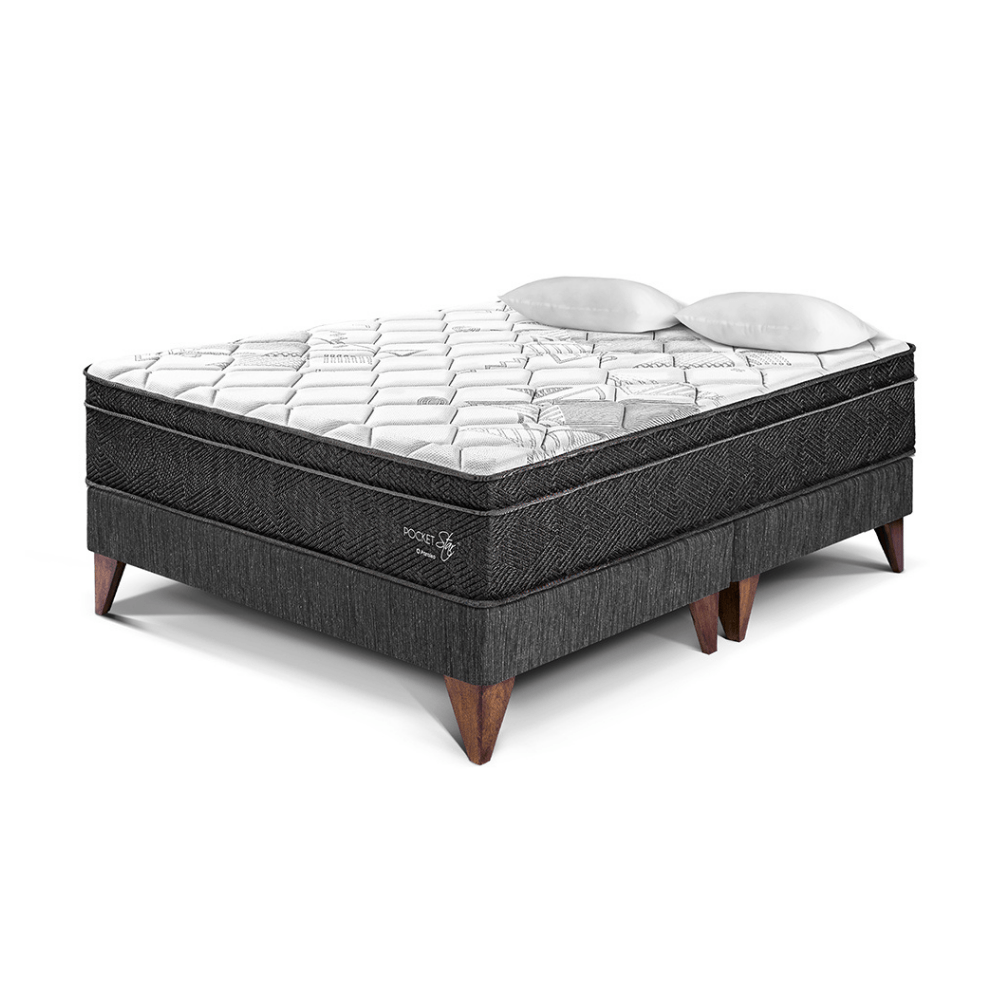 Cama Europea Pocket Star Queen Charcoal Paraiso