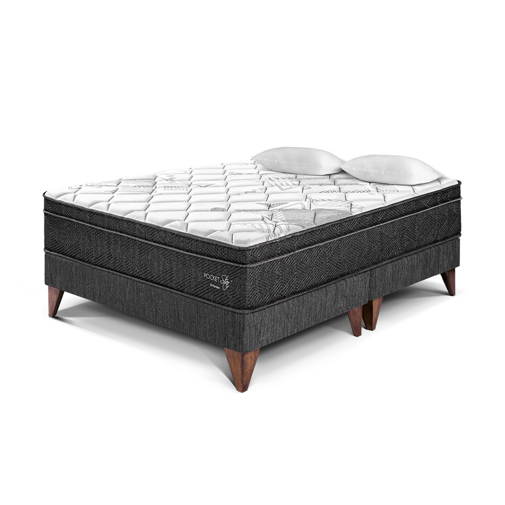 Cama Europea Pocket Star King Charcoal Paraiso