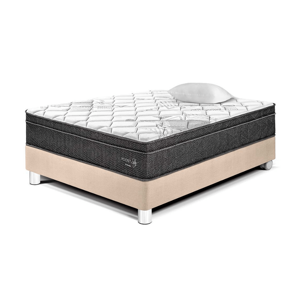 Cama Pocket Star 1.5 plazas Champagne Paraiso