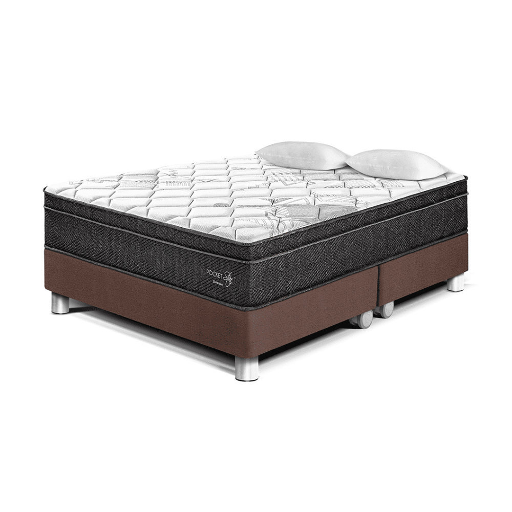 Cama Pocket Star Queen Chocolate Paraiso