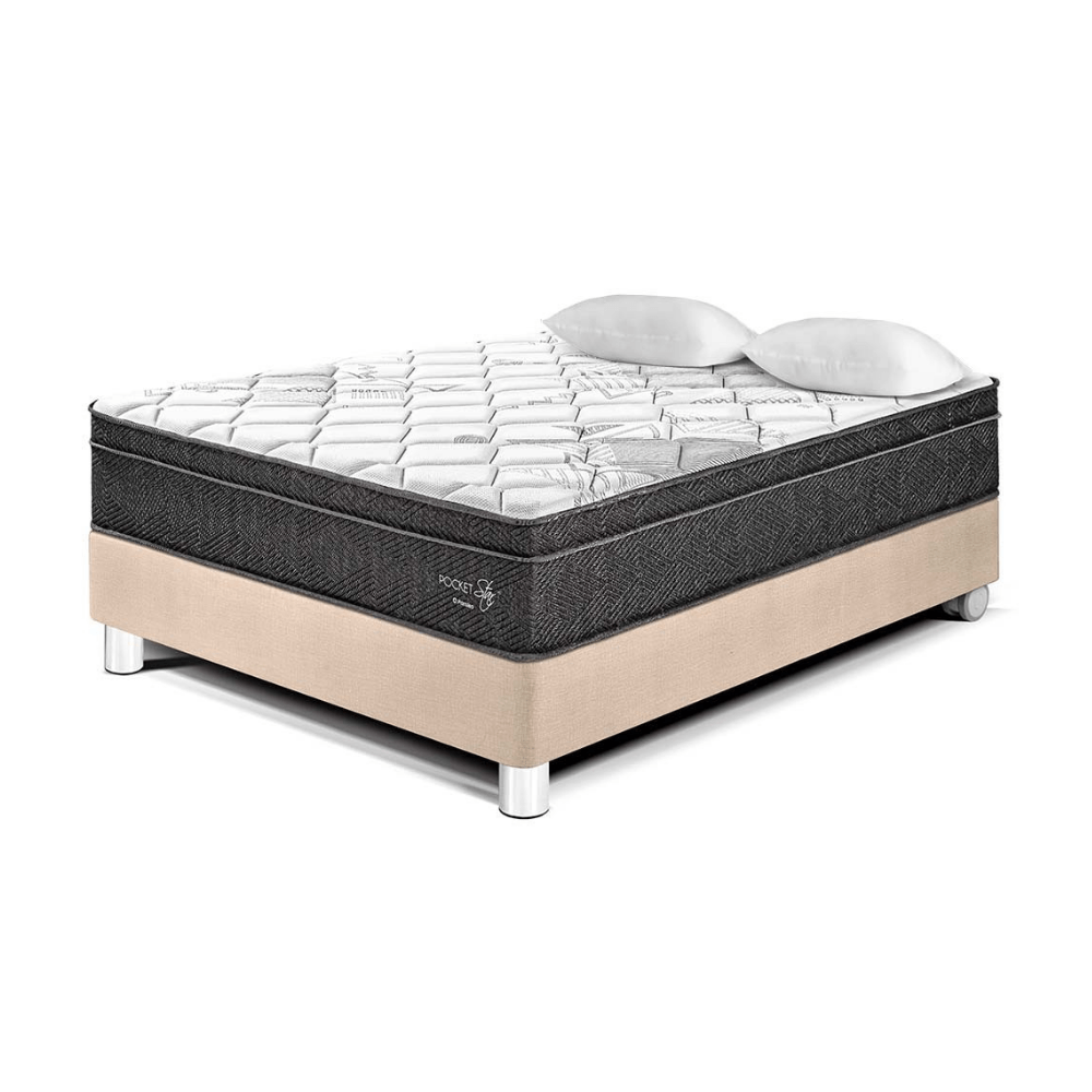 Cama Pocket Star 2 plazas Champagne Paraiso