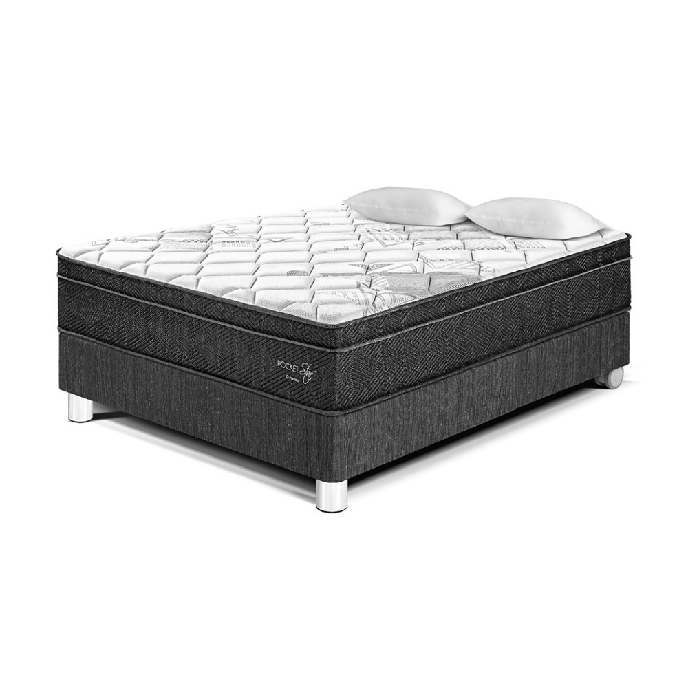 Cama Pocket Star 2 plazas Charcoal Paraiso