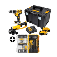 COMBO Taladro Percutor 1/2"" 20V + Esmeril Angular 4-1/2"" 20V + Set puntas para atornillador Maxfit 32 piezas Dewalt