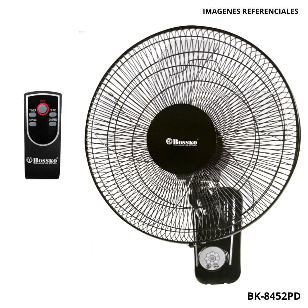 Ventilador de Pared Bossko 16 Pulgadas BK-8452PD + Control Remoto