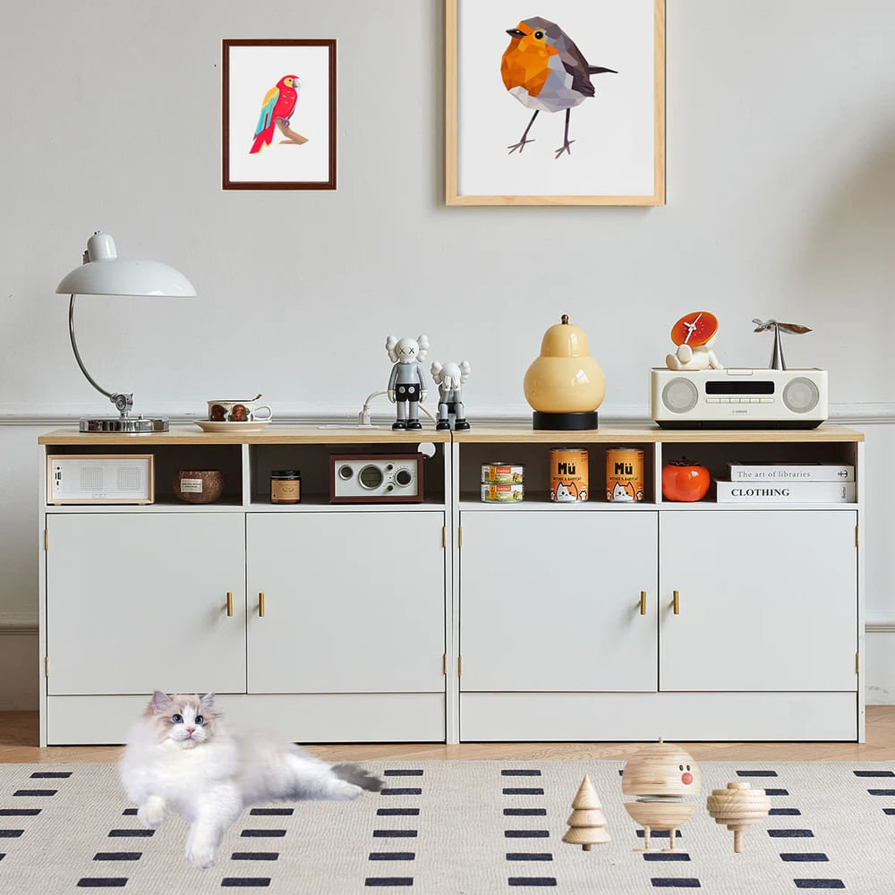 Muebles de Gato con Espacio para Arenero Zaca Blanco/Duna TU MESITA