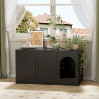 Mueble Auxiliar para Gato cpn Espacio para Arenero Gina Negro TU MESITA