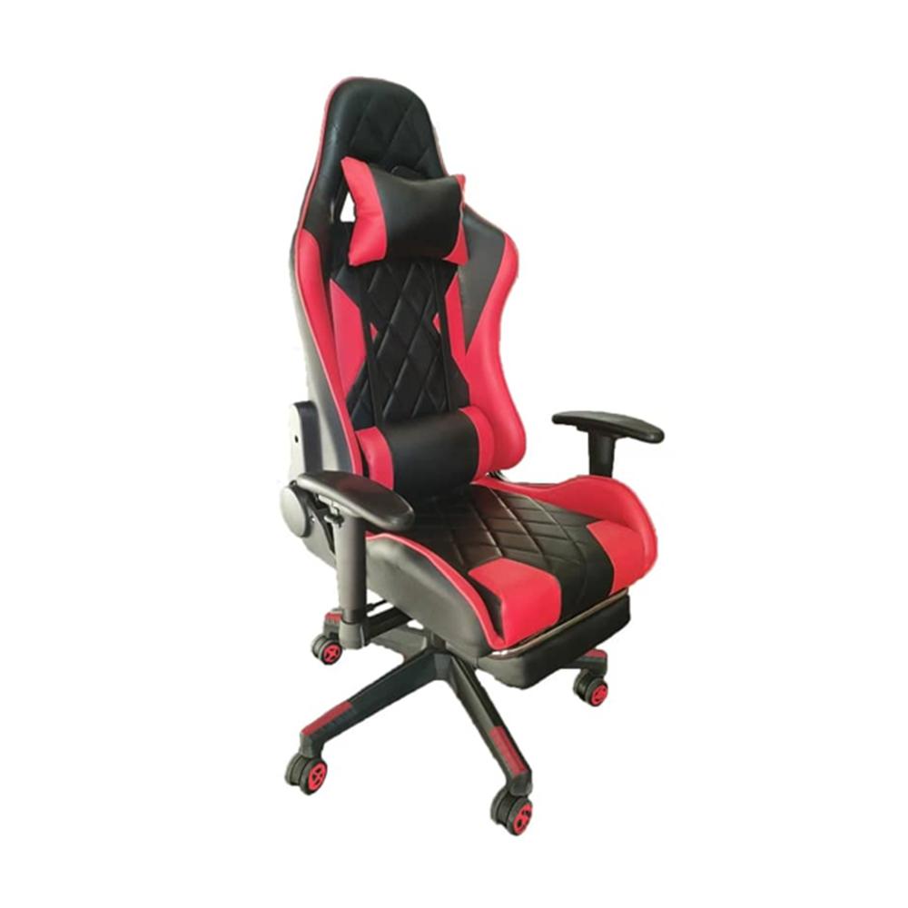 Silla Gamer TEMEL Rojo Reclina 180° con Reposapiés.