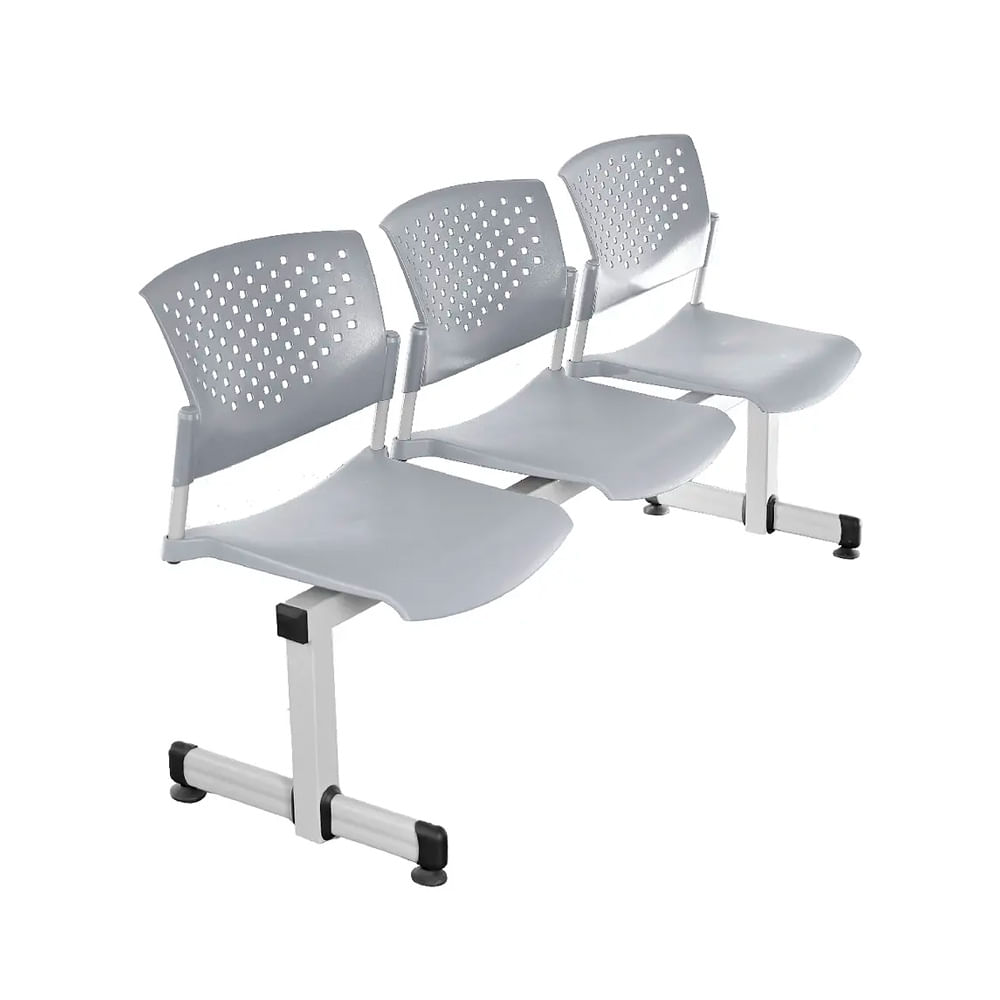 Banqueta De Espera Tandem Butterfly 3 Asientos Gris Estructura Gris Ofideas