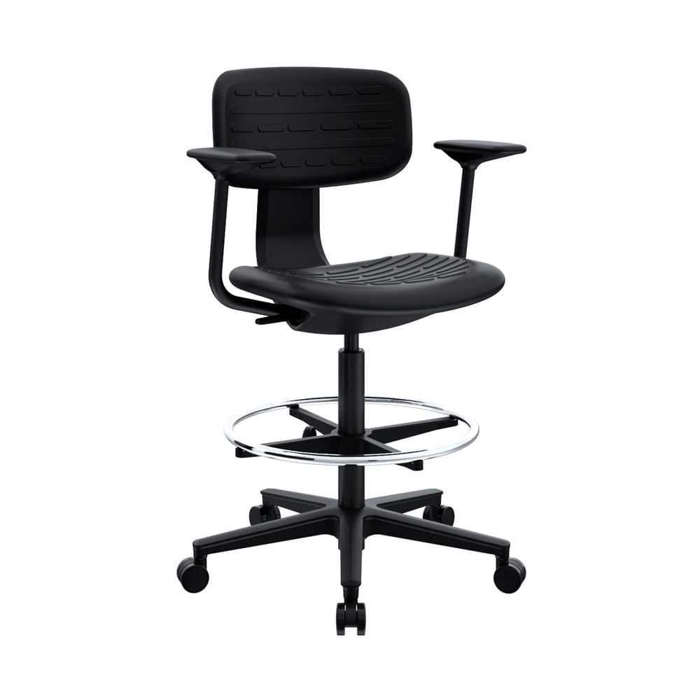 Silla Cajero Multifuncional Kan Cb Negro Cromado Ofideas