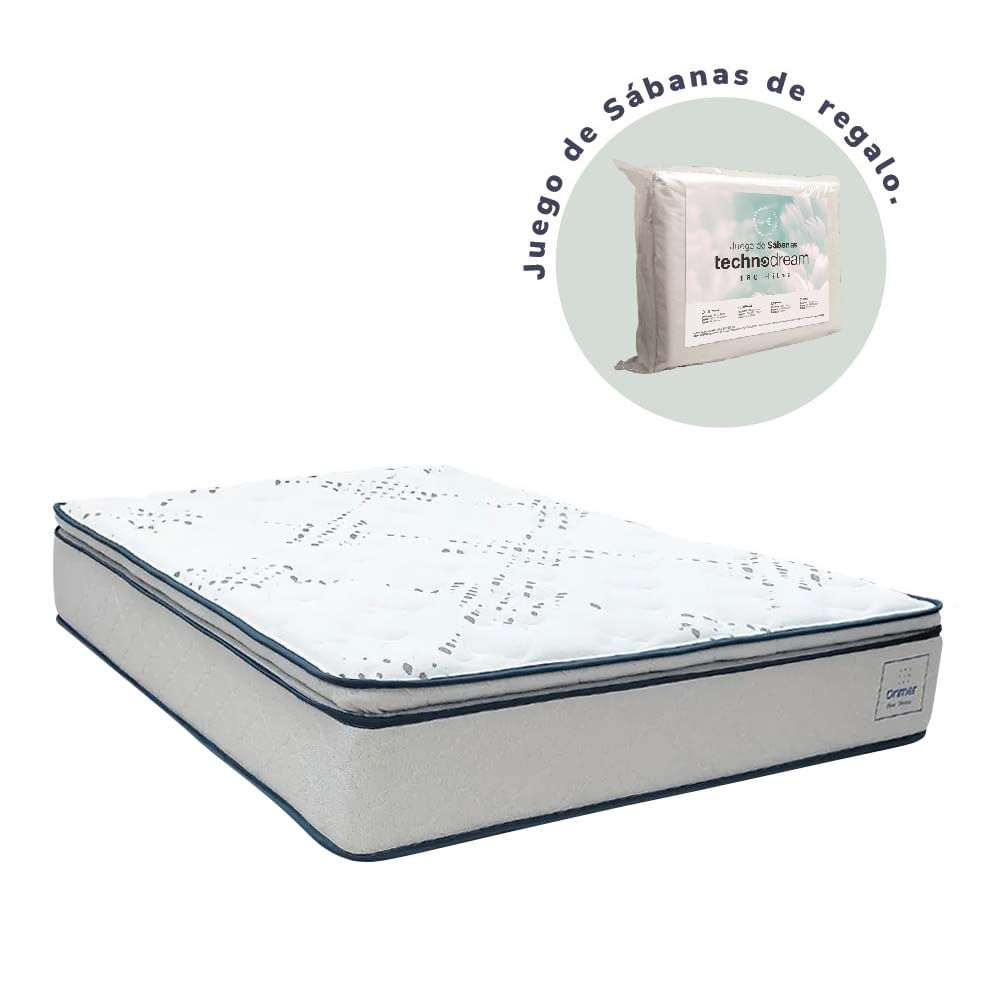 Colchón Drimer Pocket antiestrés New Ozono 2 Plazas  + 2 Almohadas