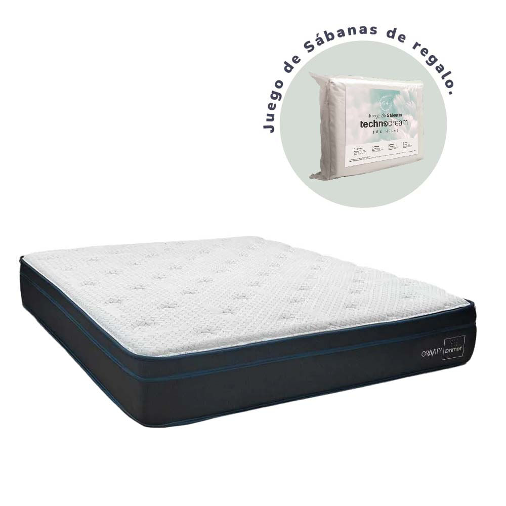 Colchón Drimer Antiacaros Gravity Queen + 2 Almohadas