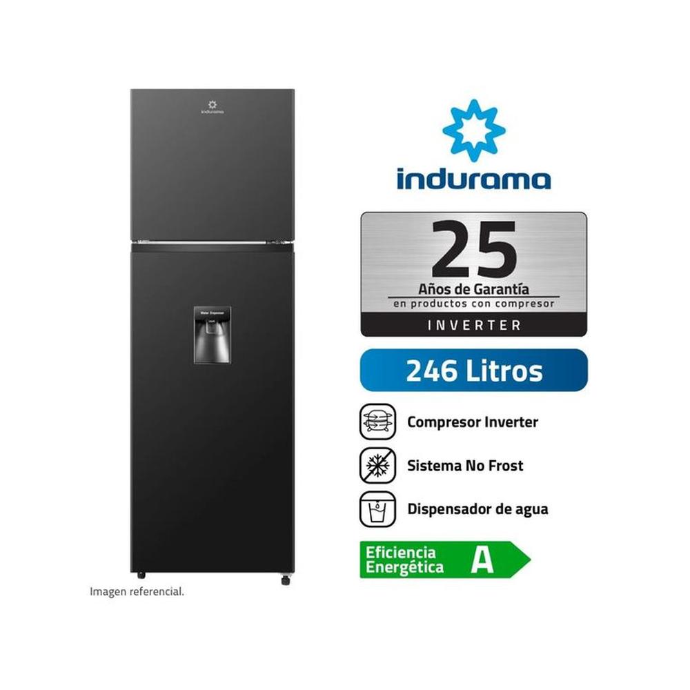 Refrigerador Indurama No Frost 246 L Con Dispensador RI-389DNI Negro Refrigerador Indurama No Frost 246 L Con Dispensador RI-389DNI Negro