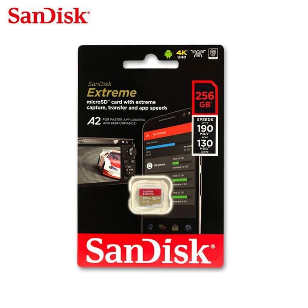 Sandisk Memoria Micro SD Extreme 256GB UHS-I U3 A2 190Mbps