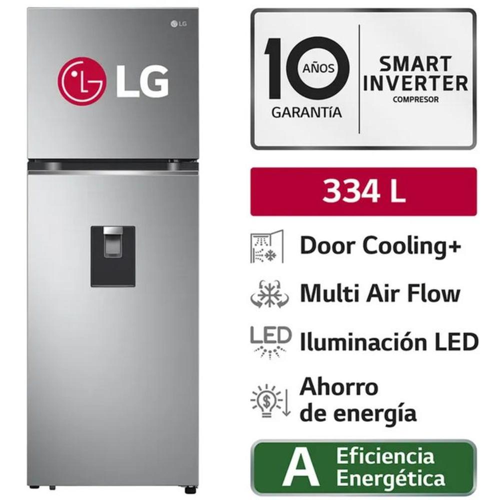 Refrigeradora LG 334Lt GT33WPP Door Cooling Top Mount Plateada