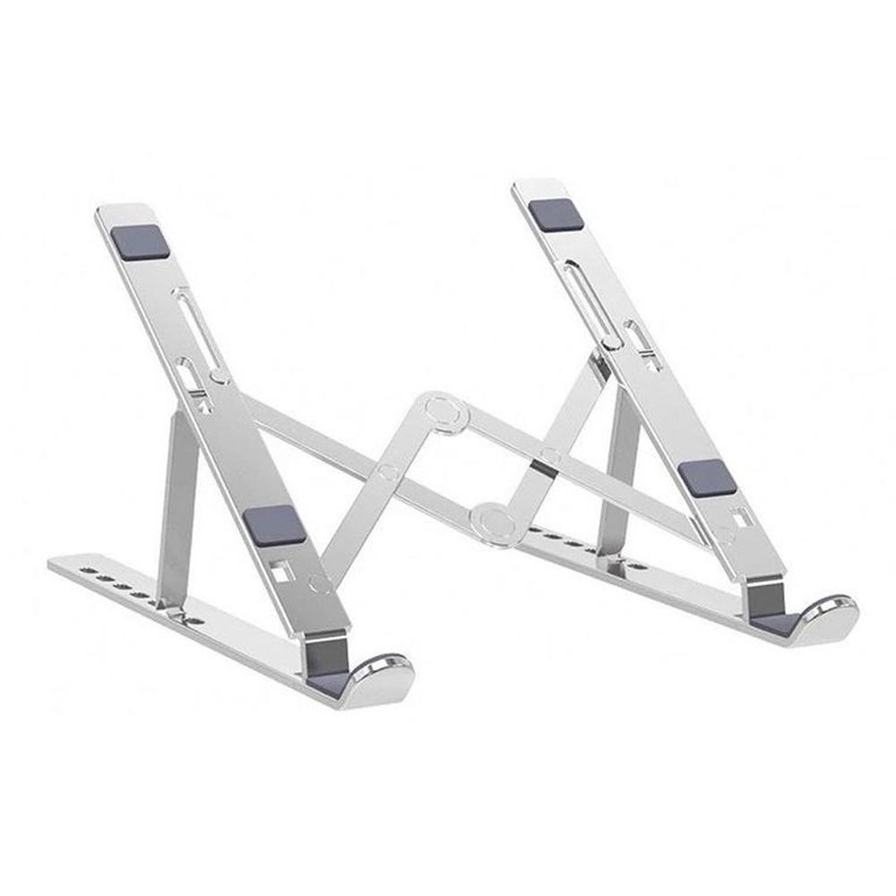 Soporte De Aluminio PLaptop Portátil ajustable HS-Z34FLS SILVER Soporte De Aluminio PLaptop Portátil ajustable HS-Z34FLS SILVER