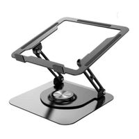 Soporte de aluminio ST p-Laptop Base Giratoria Plegable HF147 Negro